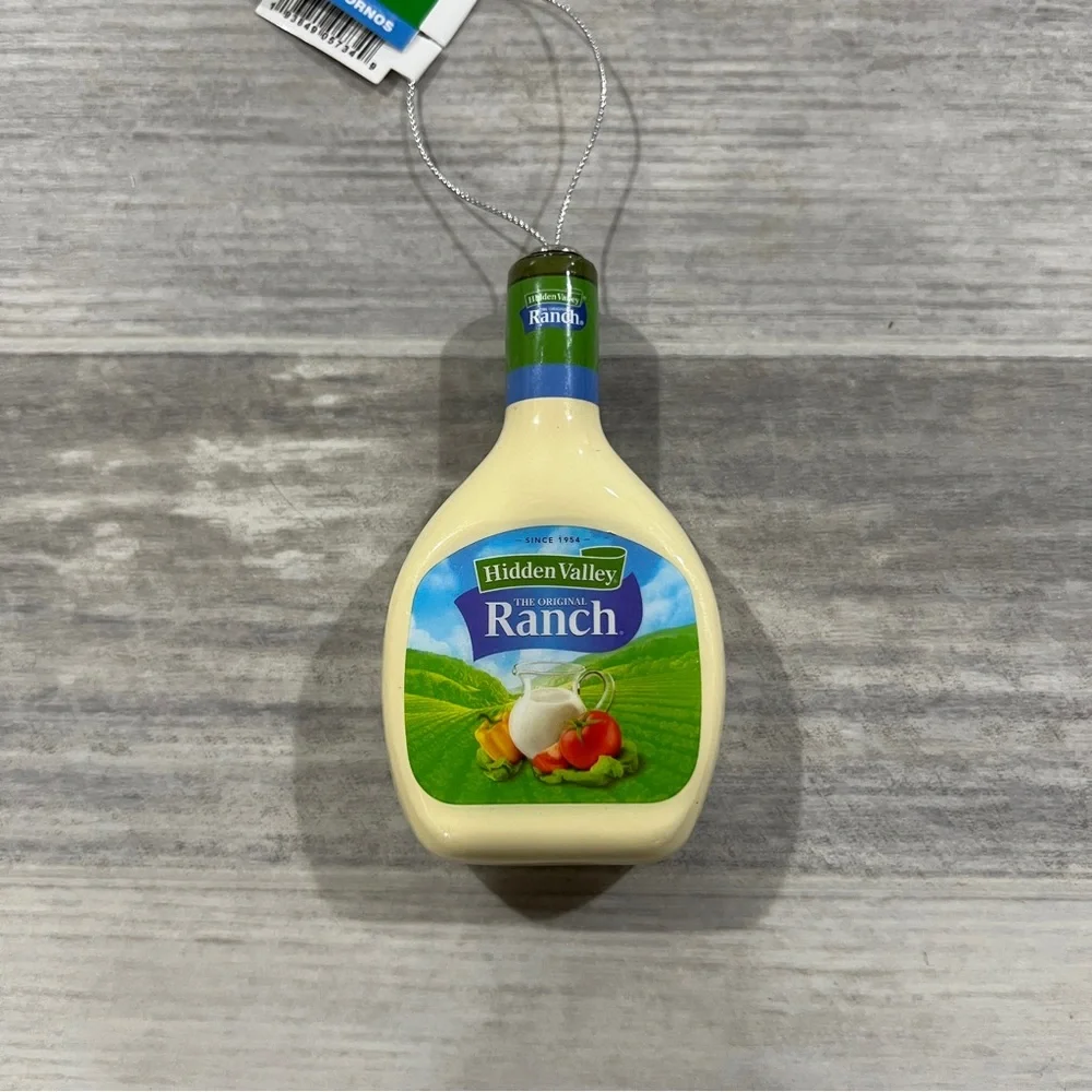 Hidden Valley Ranch Dressing Bottle Decoupage Christmas Ornament Novelty -‎ New